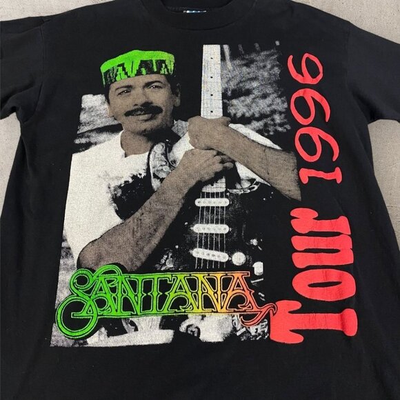 Vintage‎ Carlos Santana Dance Of The Rainbow Serpent 1996 T Shirt Puff Print LS - Picture 2 of 8